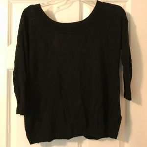 Express Black 3/4 Sleeved Open Back Sweater